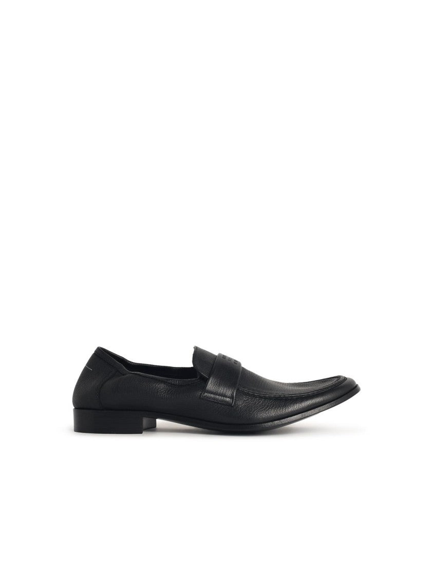 Mm6 By Maison Margiela Black 'Swing-Toe' Leather Moccasins