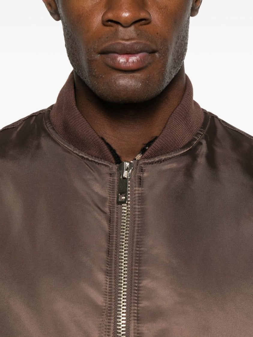 The Frankie Shop Brown Nylon Bomber Relaxed Fit Jacket