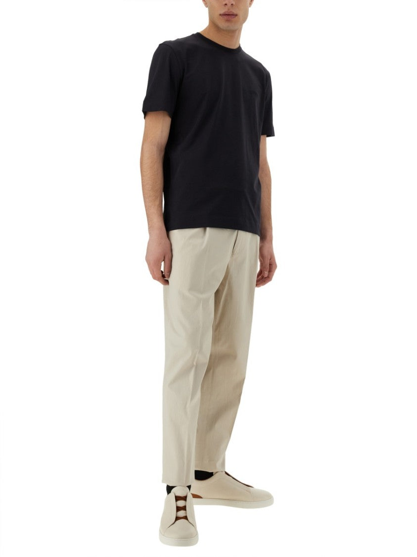 Zegna Classic Black Cotton T-Shirt
