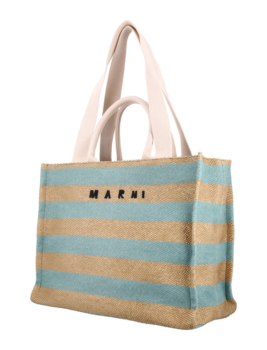 Marni Raffia-Effect Medium Tote Bag