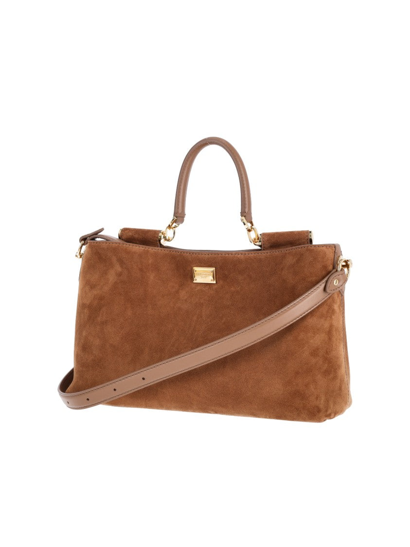 Dolce & Gabbana Brown Vittoria Medium Suede Shoulder Bag