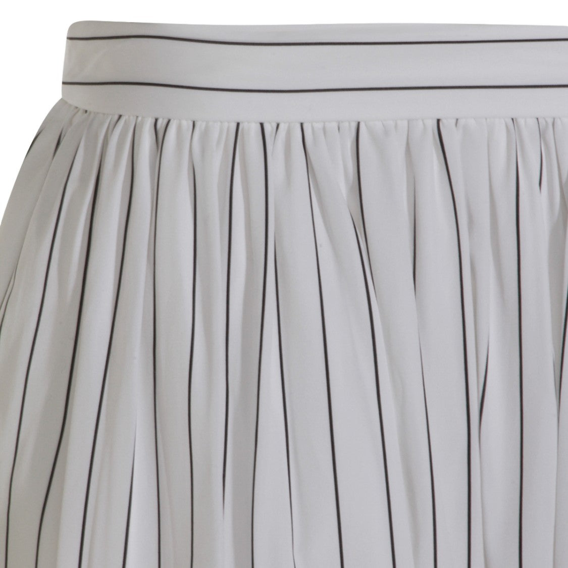 Jil Sander Gathered Hem Midi Skirt With Striped Pattern