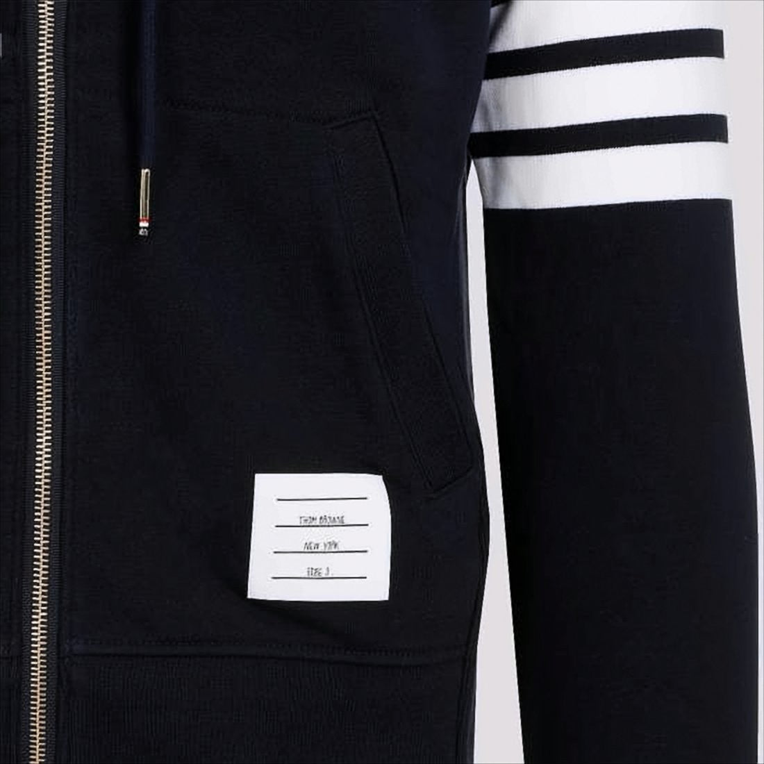 Thom Browne Hooded Sweatshirt With Zip-Up Front And Iconic Stripes