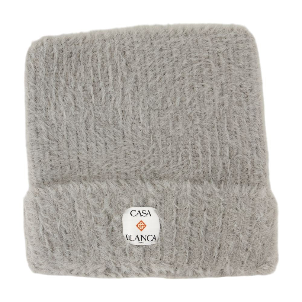 Casablanca Fluffy Square Beanie - Nylon - Grey