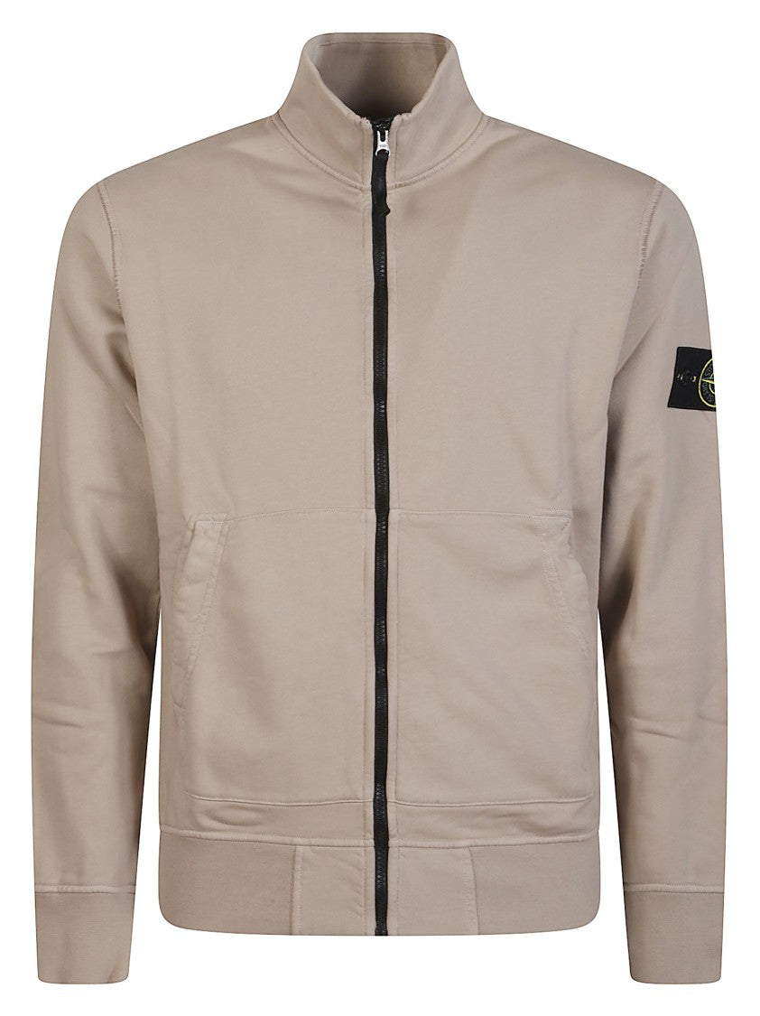 Stone Island Full Zip Up Cotton Sweatshirt