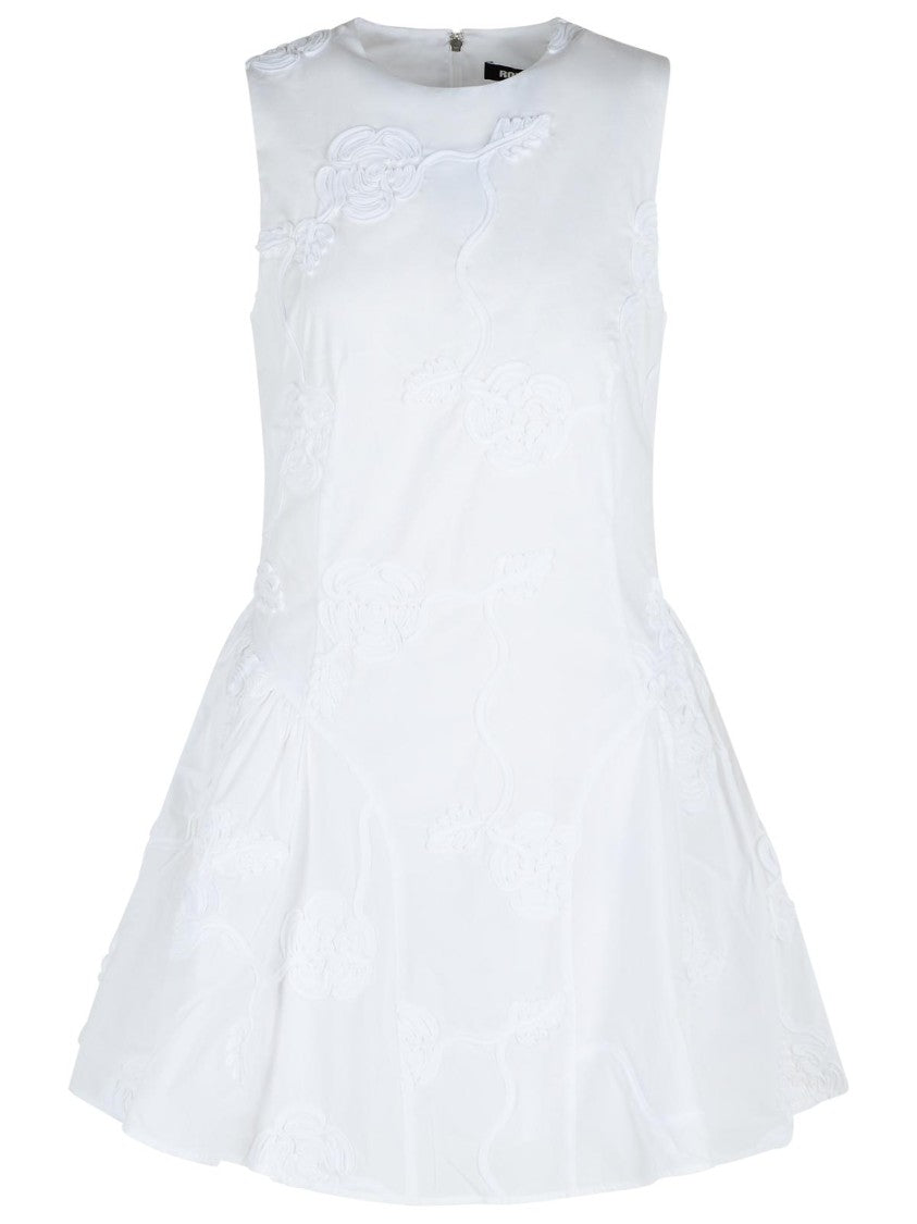 Rotate Bright White Cotton Poplin Mini Dress