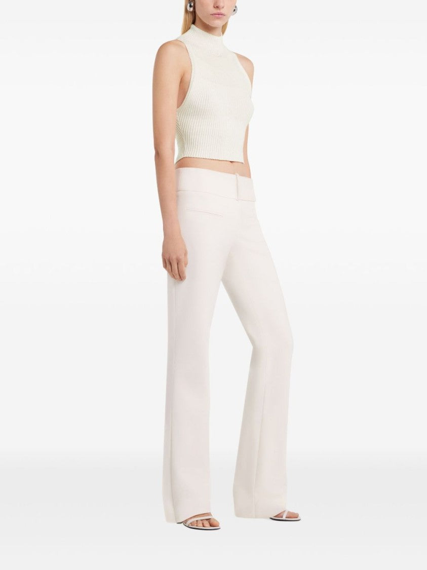 Courrèges White Appliqué Logo Mock Neck Top