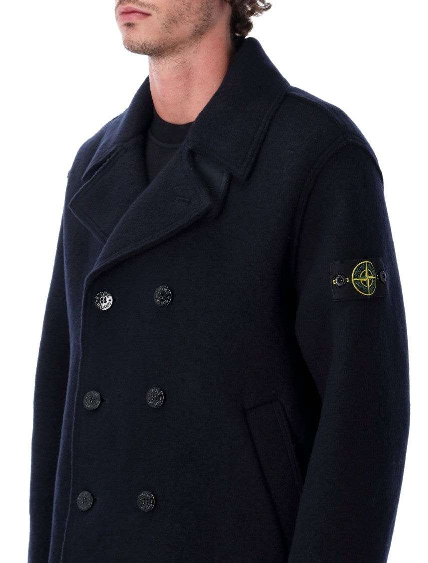 Stone Island Oversized Double-Breasted Rws Wool Coat