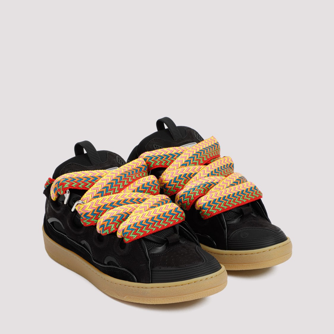 Lanvin Suede Calf Leather Curb Sneakers