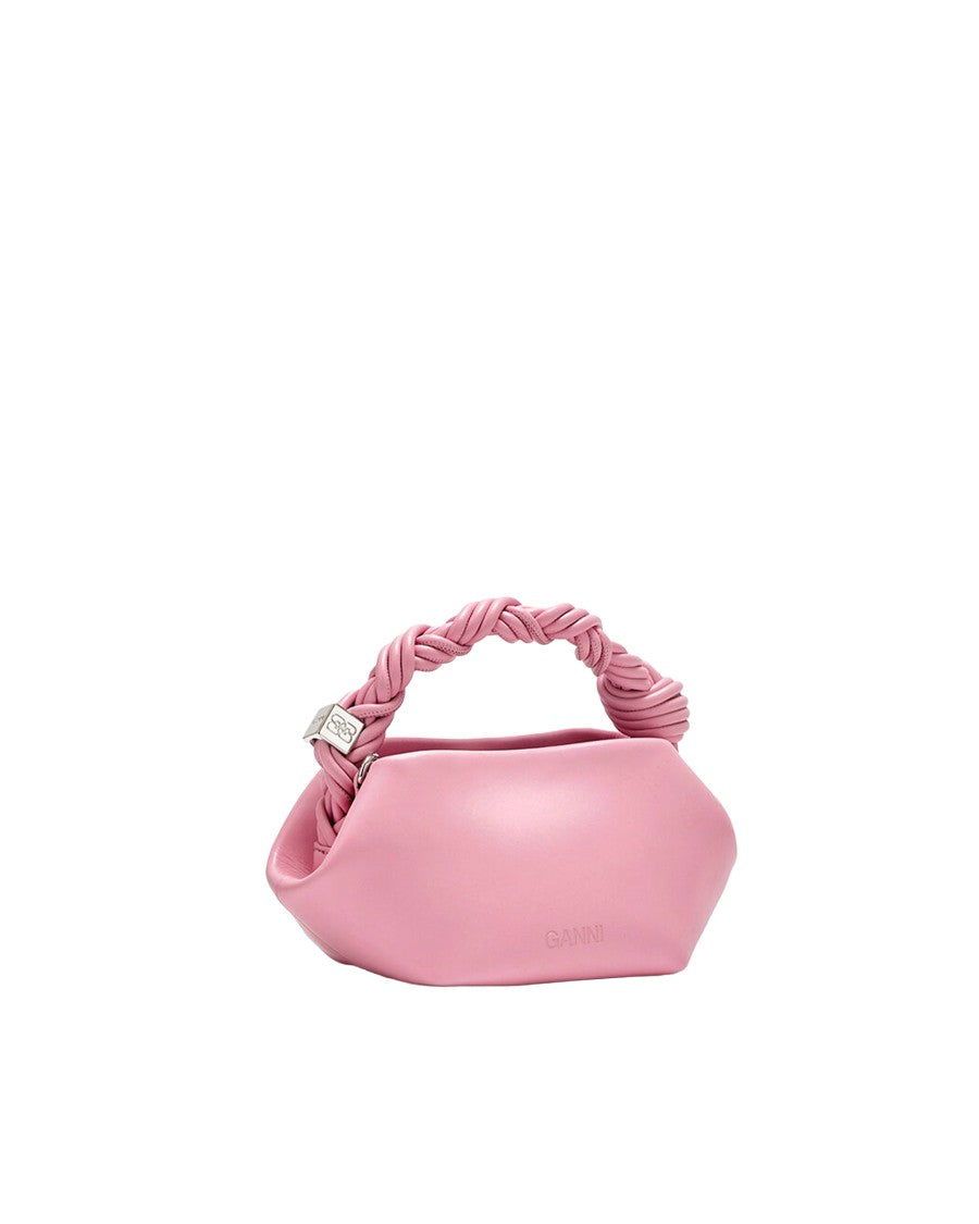 Ganni Pink Nectar Mini Bou Leather Tote Bag