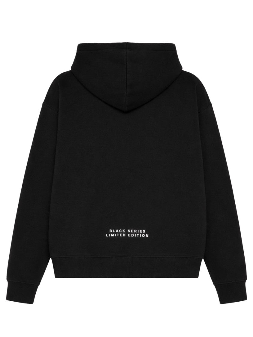 Ih Nom Uh Nit Black Graphic Printed Cotton Hoodie