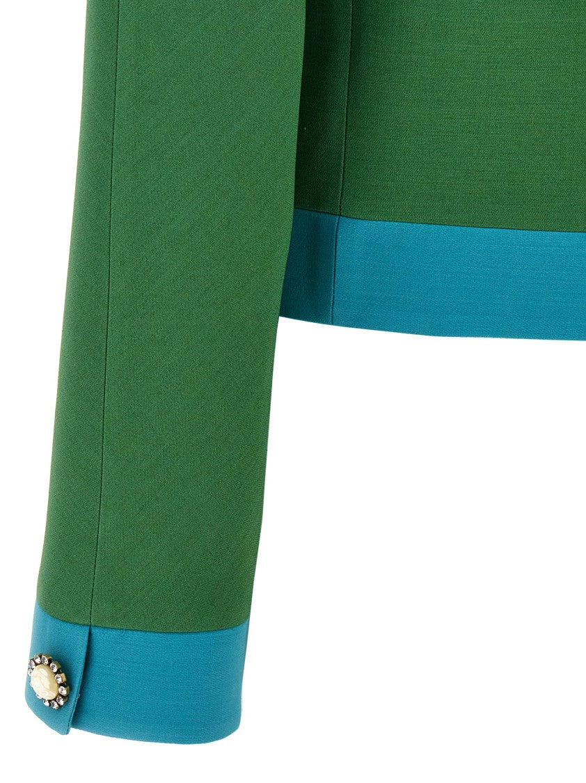 Valentino Garavani Bolero-Style Blazer With Contrast Piping