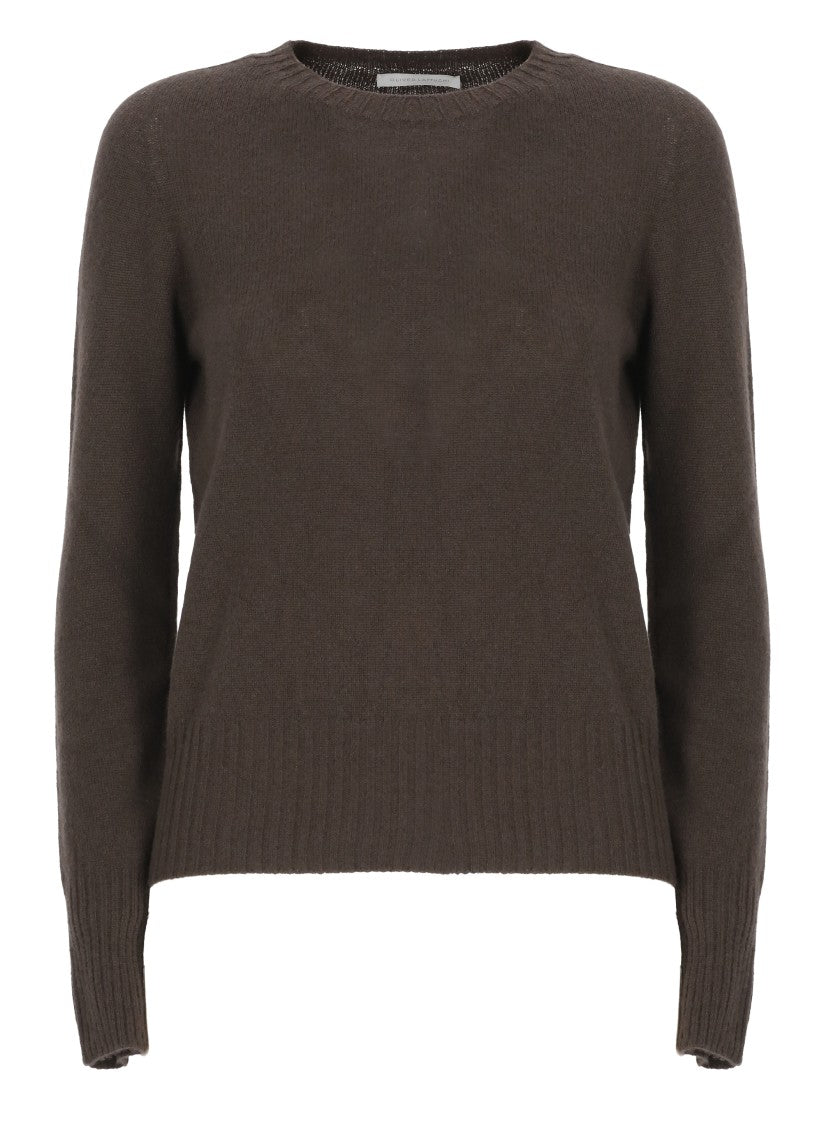 Oliver Lattughi Brown Cashmere Crew Neck Sweater