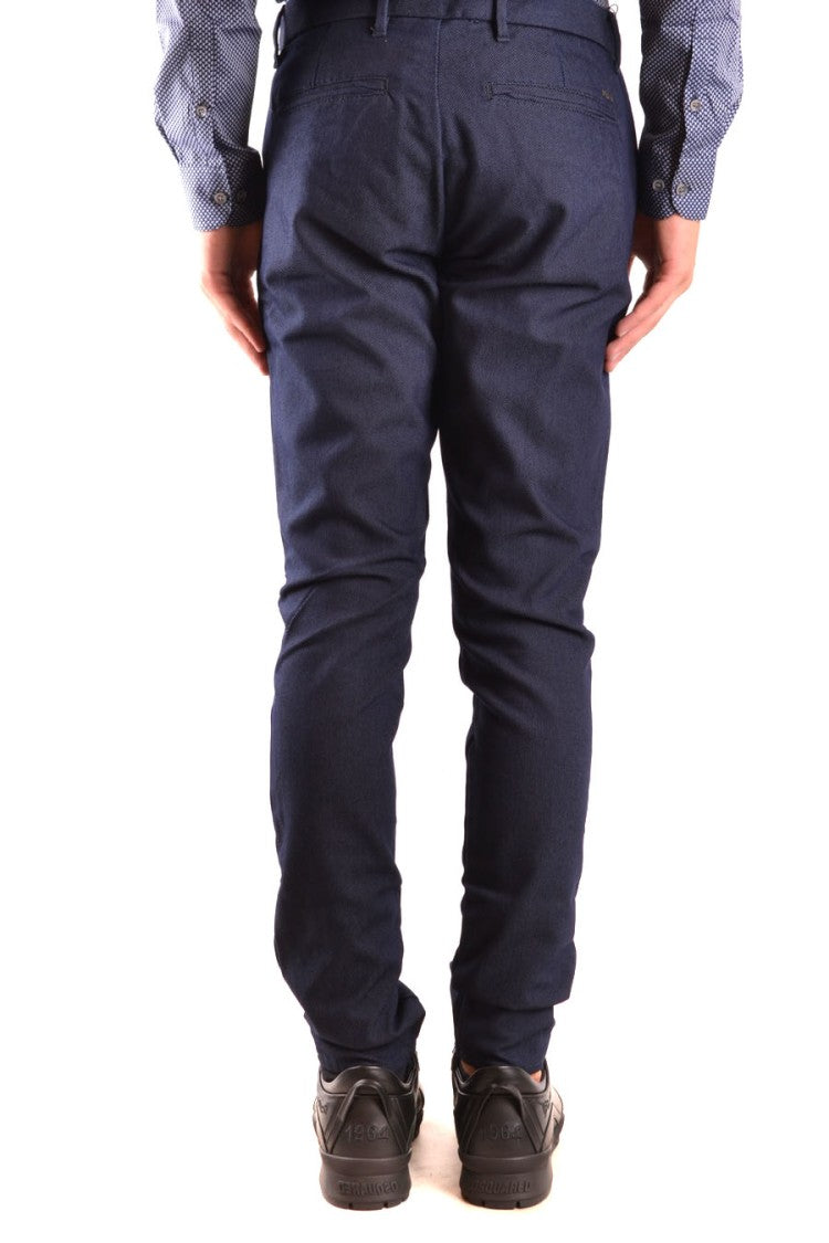 Emporio Armani Slim Fit Textured Trousers With Classic Waistband