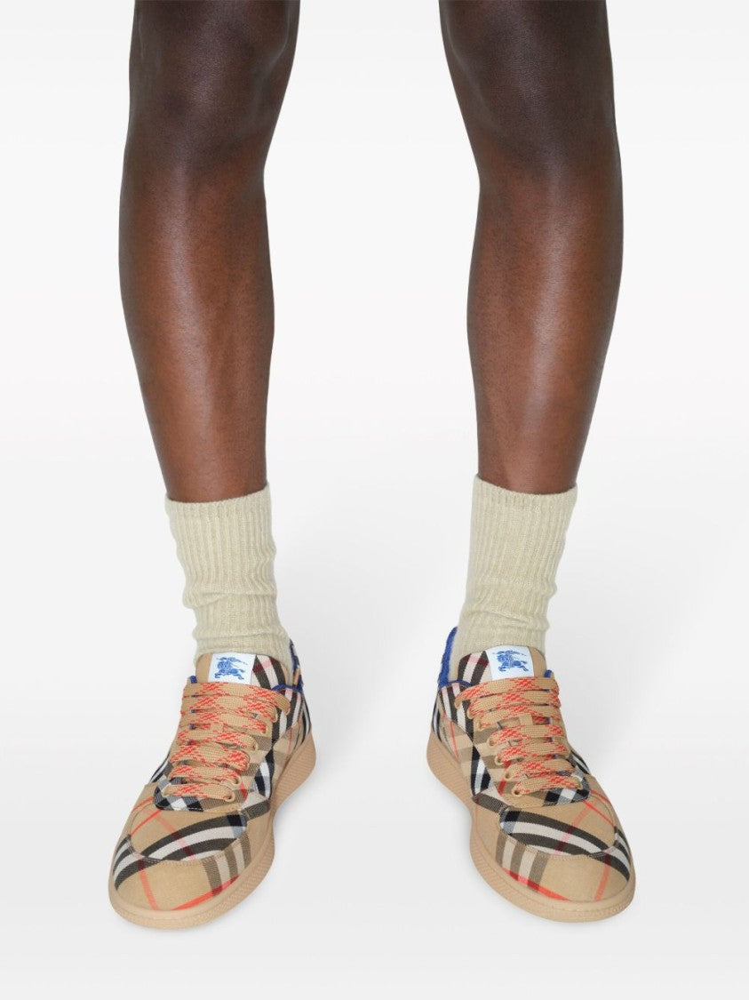 Burberry Checked Fabric Sneakers