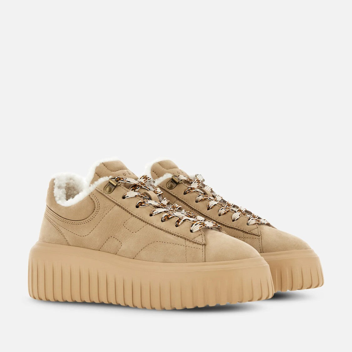 Hogan H-Stripes Sneakers With Sole And Lace-Up Front