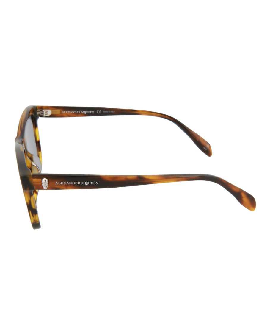 Alexander Mcqueen Acetate Square-Frame Sunglasses With Saddle Nose Bridge