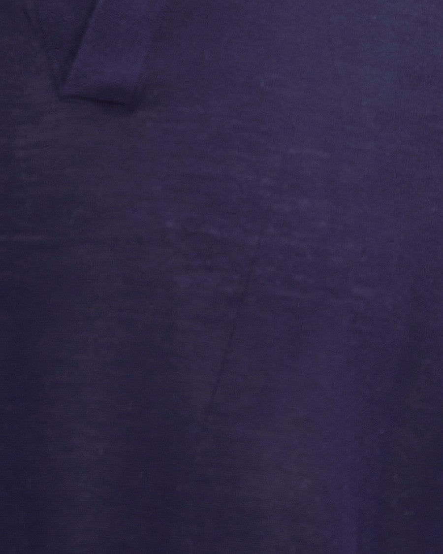 Ballantyne Open Collar Polo Shirt In Navy Blue By Ballantyne