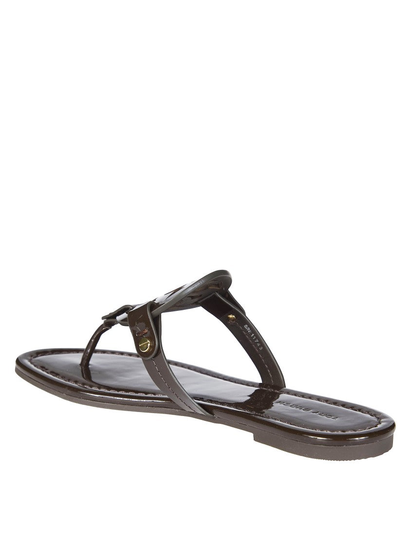 Tory Burch Glossy Bovine Leather Cut-Out Sandals