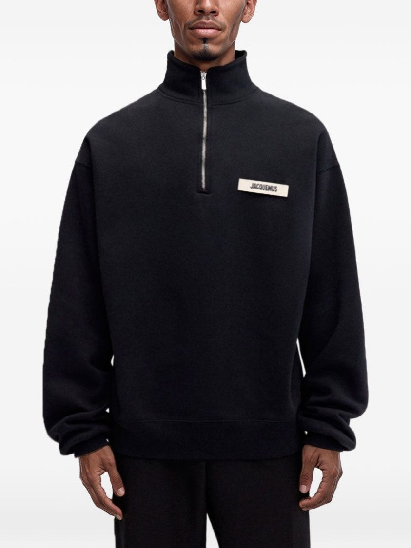 Jacquemus Pullover Sweater With High Collar And Half-Zip Closure