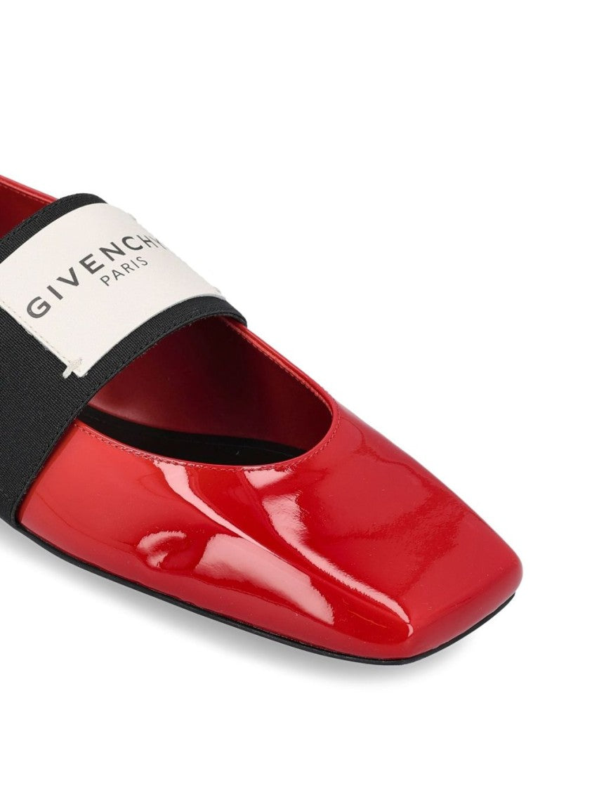 Givenchy Red Silk And Nylon Pointed Flats