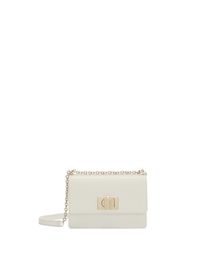 Furla 1927 Mini Leather Crossbody Bag Cream Color