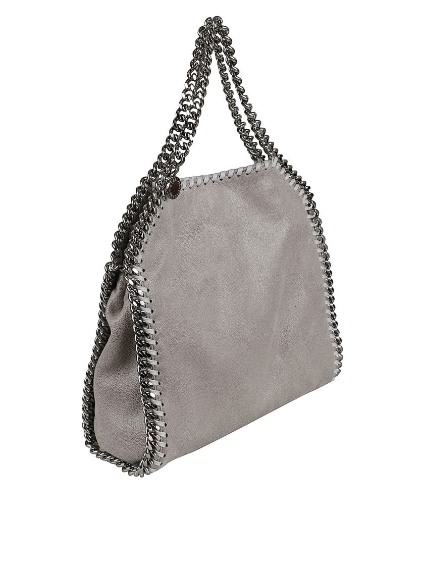 Stella Mccartney Structured Grey Handbag With Silver-Tone Chain Trim