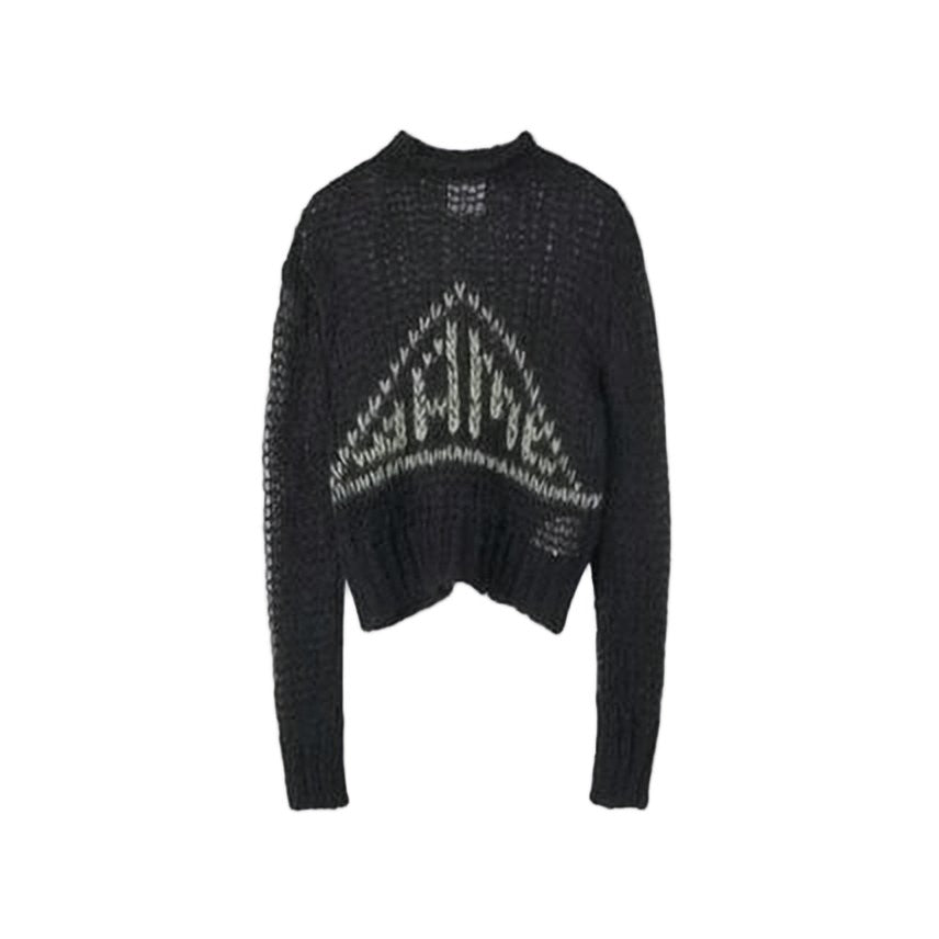 Oamc Textured Knit Sweater With Triangular Pattern