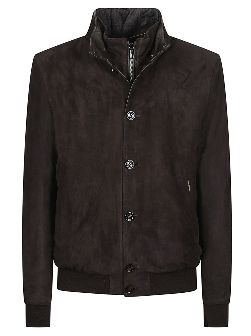 Moorer Janos-Ur Suede Stand-Collar Bomber Jacket