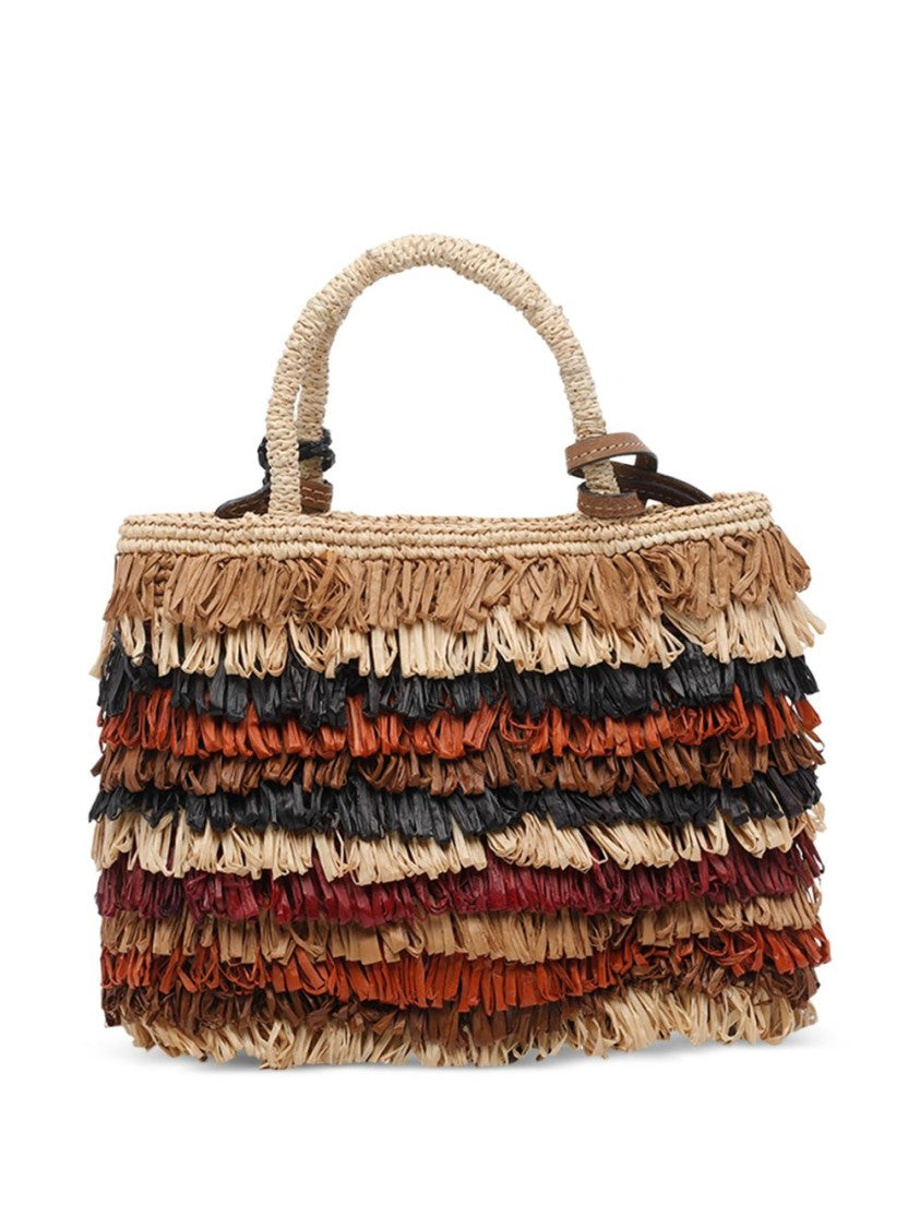 Afar Textured Fringe Handbag With Versatile Design