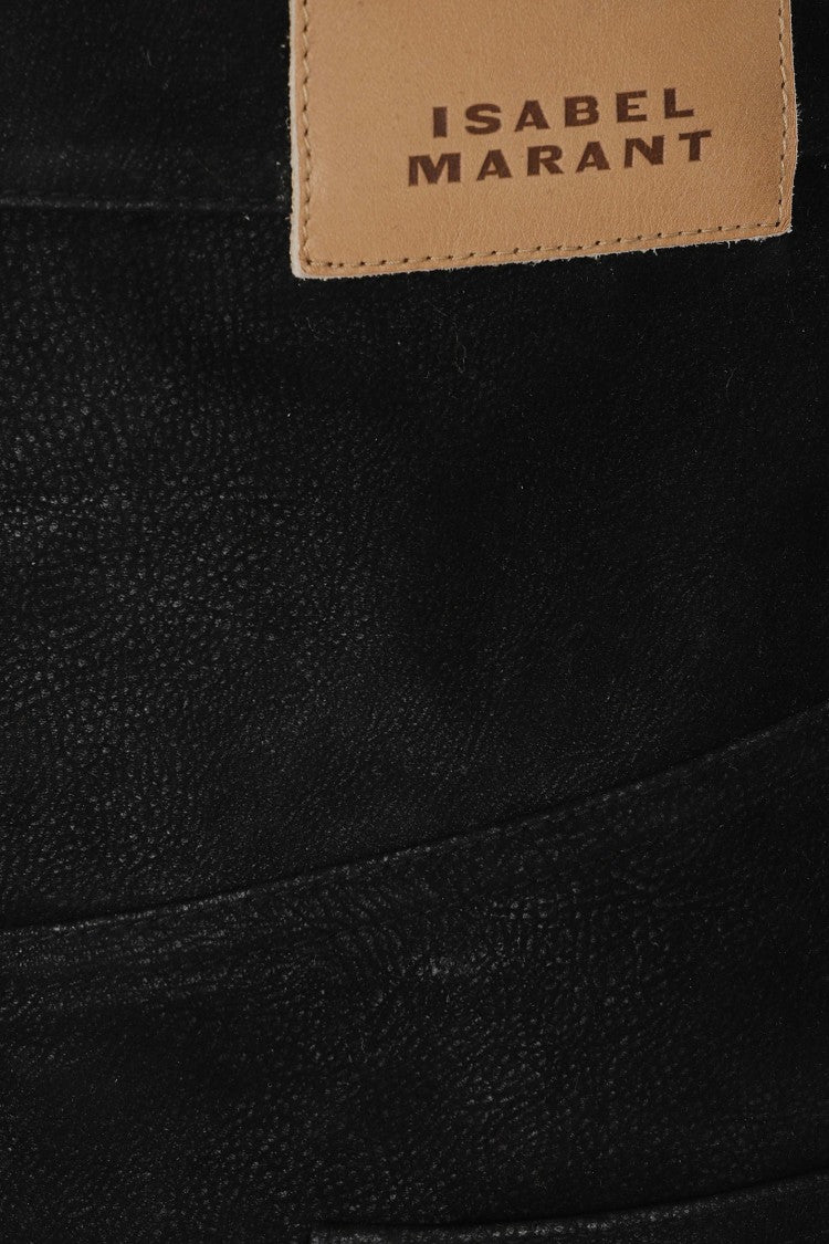 Isabel Marant Étoile Black Bisane Gc Vintage-Inspired Faux Suede Midi Skirt
