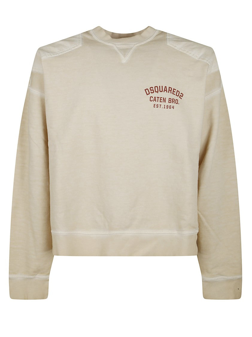 Dsquared2 Oversized Crewneck Sweatshirt With Unique Shoulder Patches