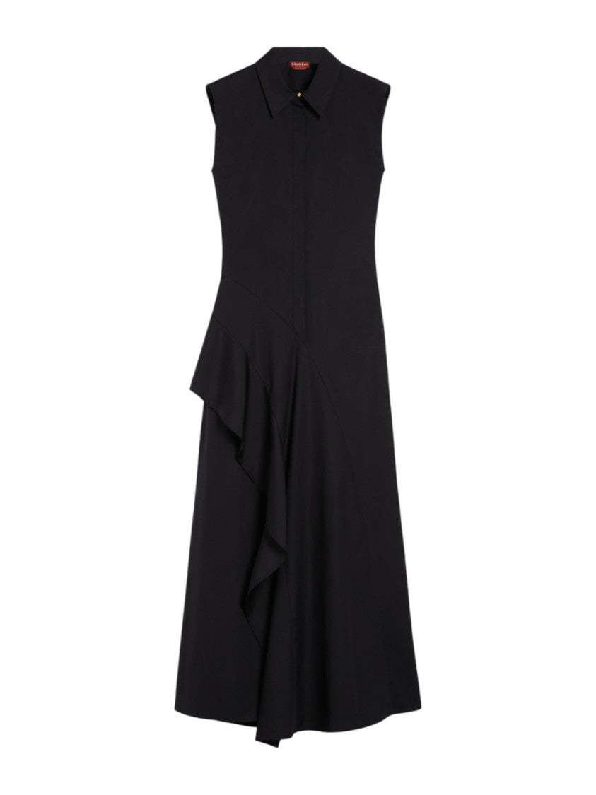 Max Mara Asymmetrical Black Midi Dress