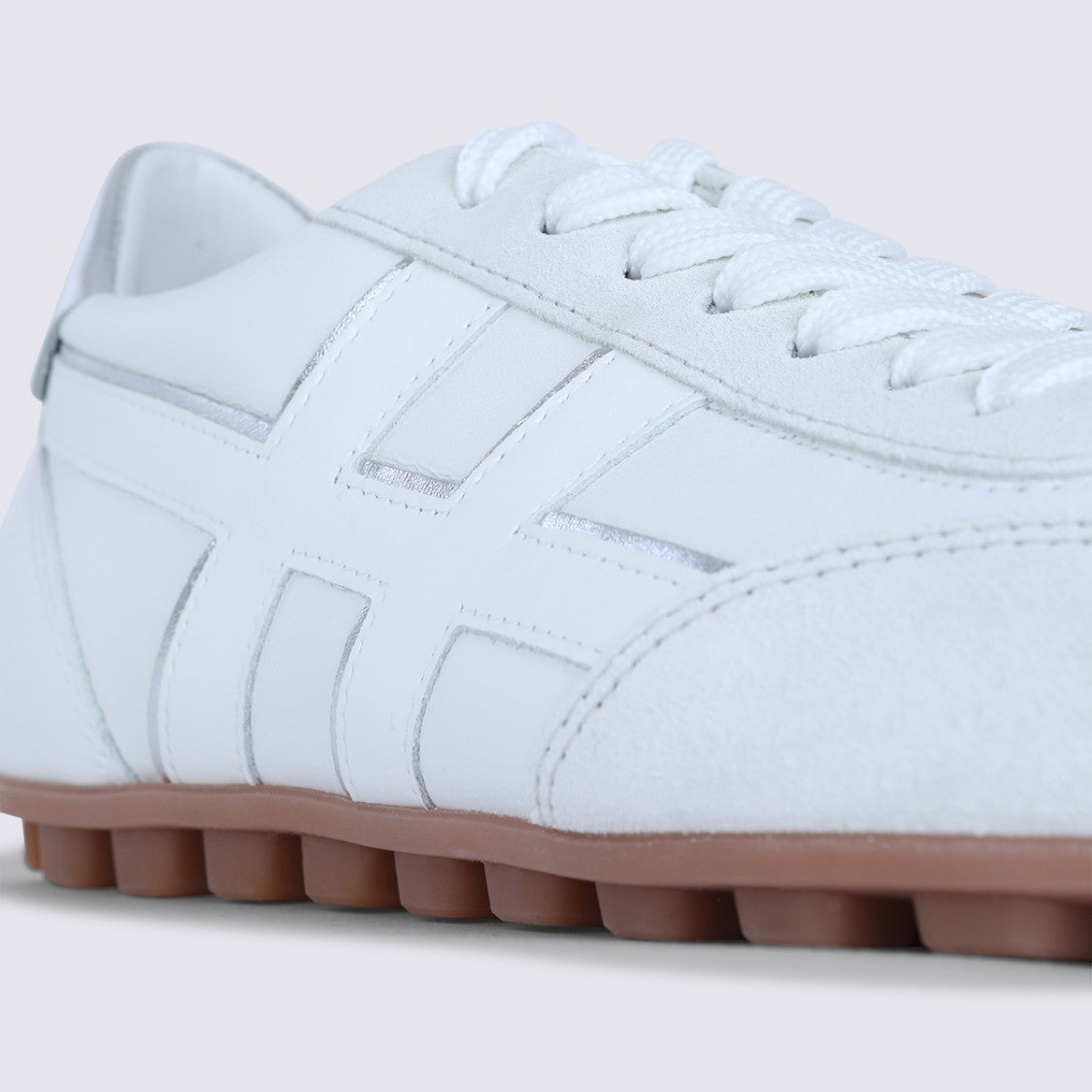 Hogan White Round Toe Sneakers