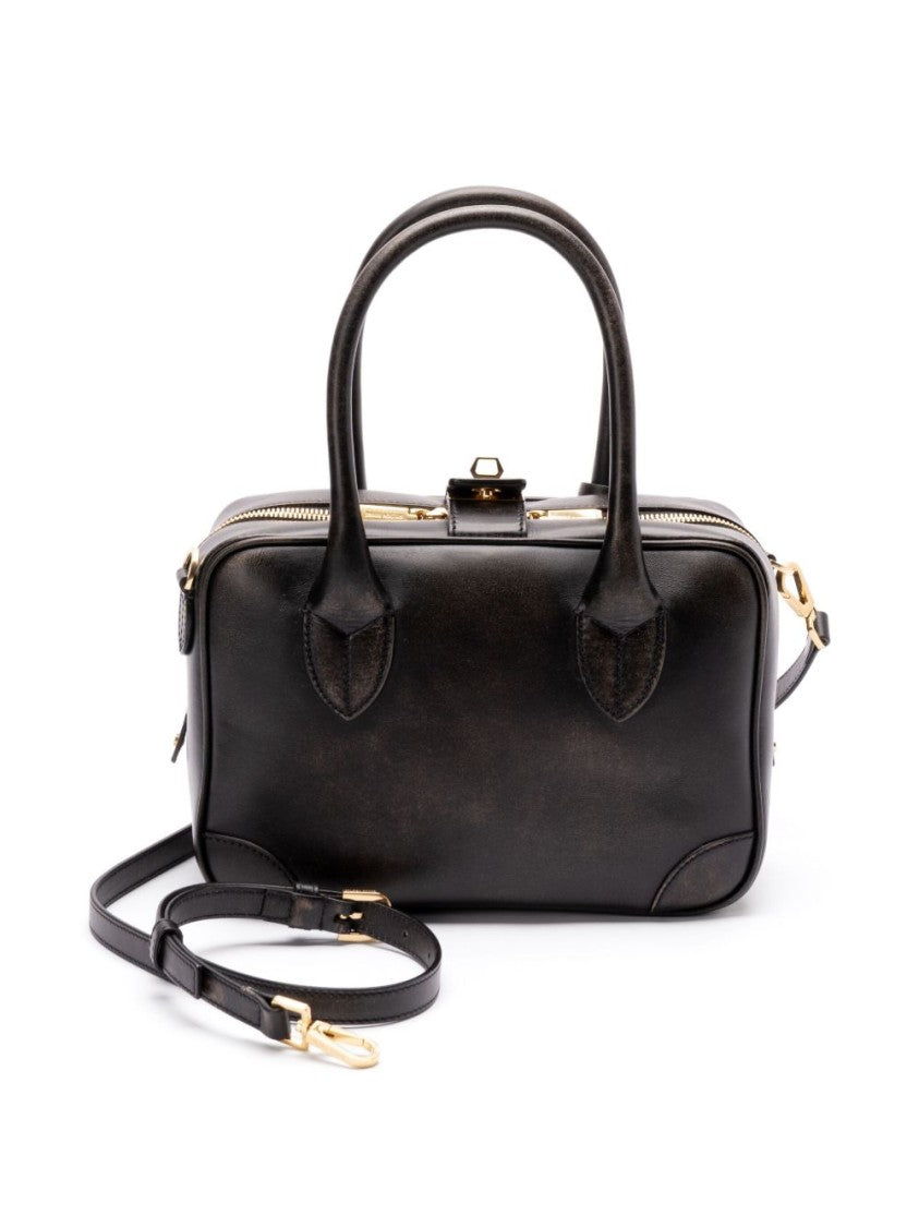 Golden Goose Structured Nero Leather Handbag