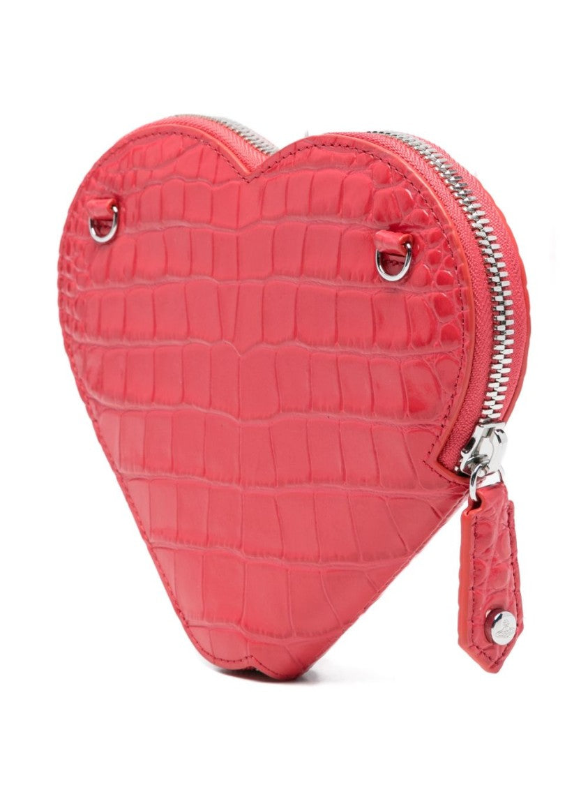 Vivienne Westwood Coral Croc Effect Heart Shaped Bag