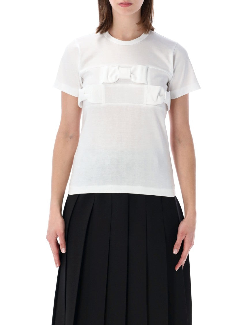 Comme Des Garçons Tone On Tone Bow Cotton Tee