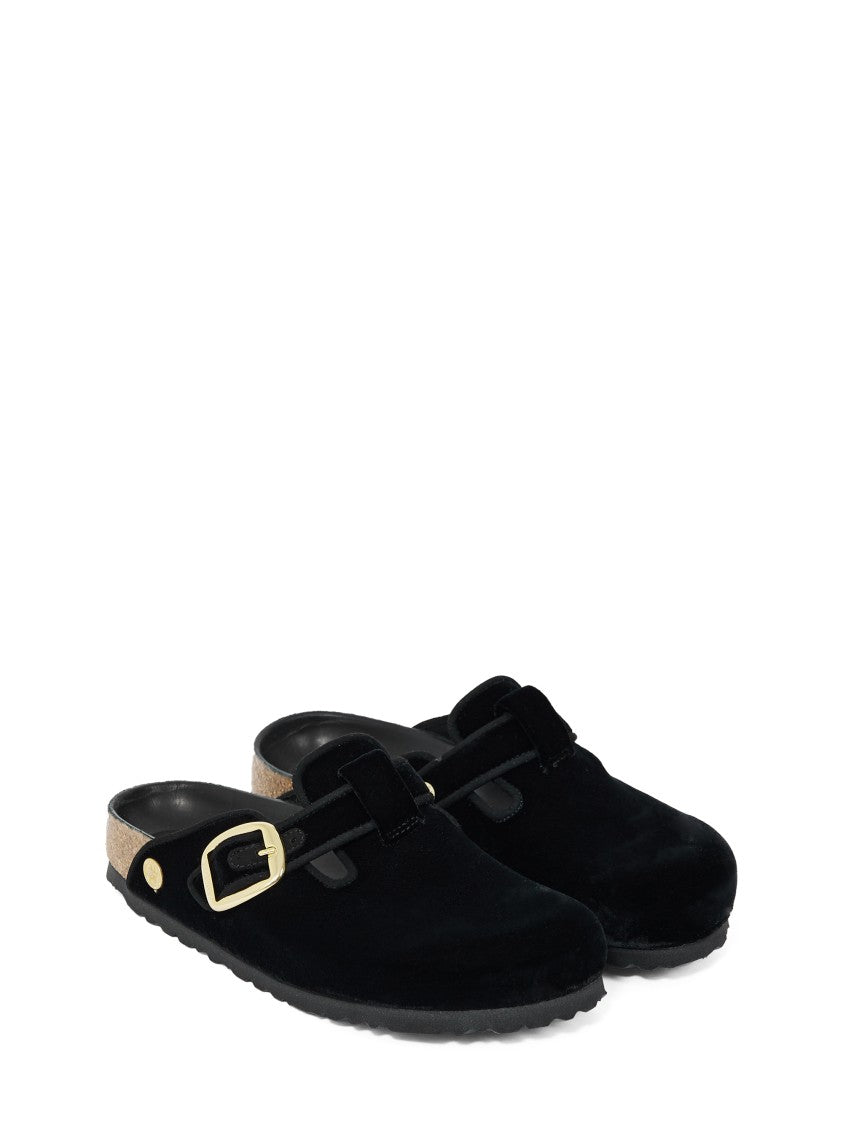 Birkenstock Slip-On Sandals With Adjustable Gold Buckle