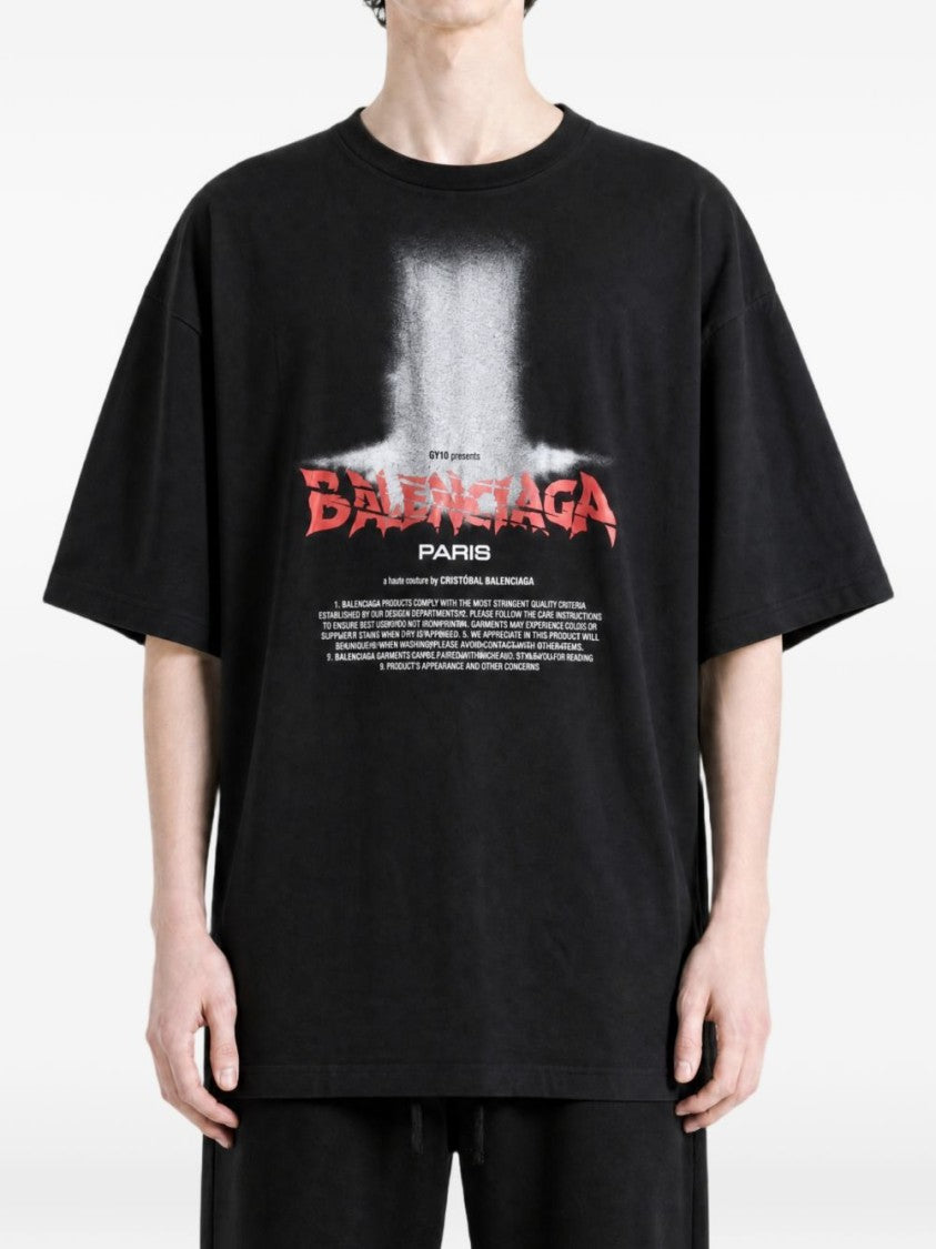Balenciaga Black The Door Graphic Print T-Shirt