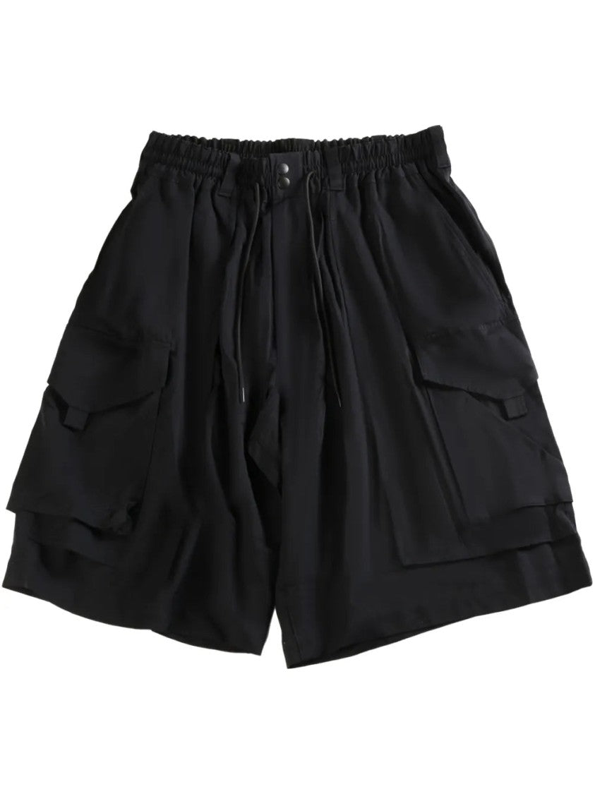 Y-3 Black Drawstring-Fastening Shorts