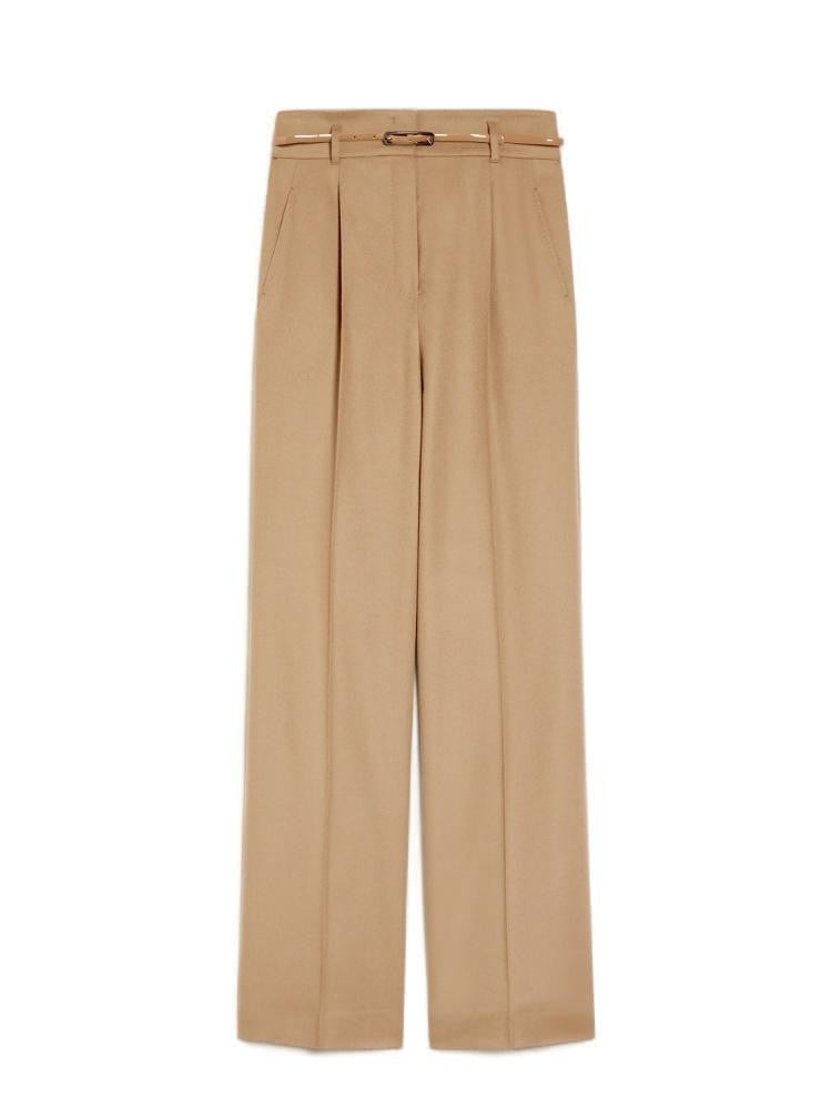 Max Mara High-Waisted Wool Crêpe Trousers With Front Pleats