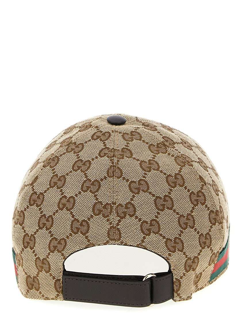 Gucci Monogram Cap With Green And Red Web Band