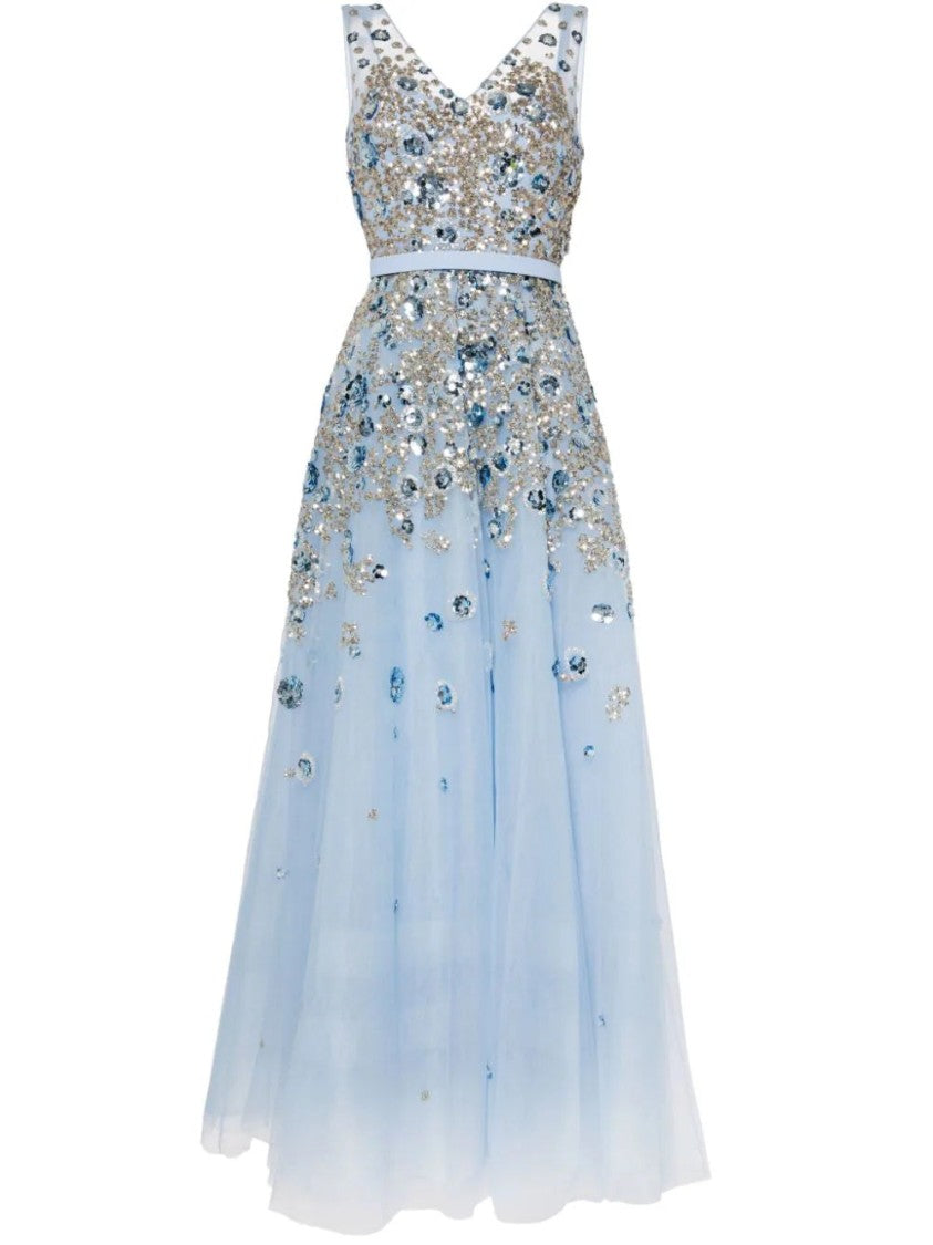 Saiid Kobeisy Tulle, Ankle Length Dress With Dotted Beading
