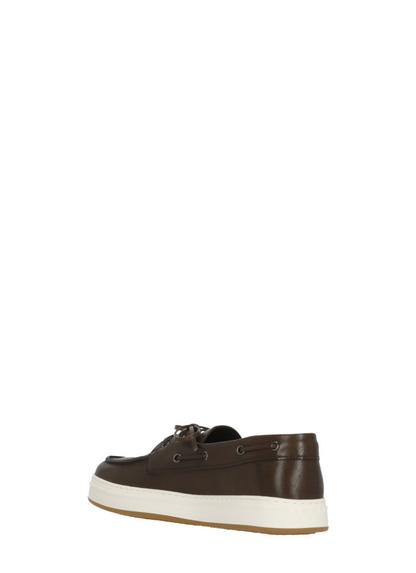 Hogan Brown H-Tv Front Laces Loafers