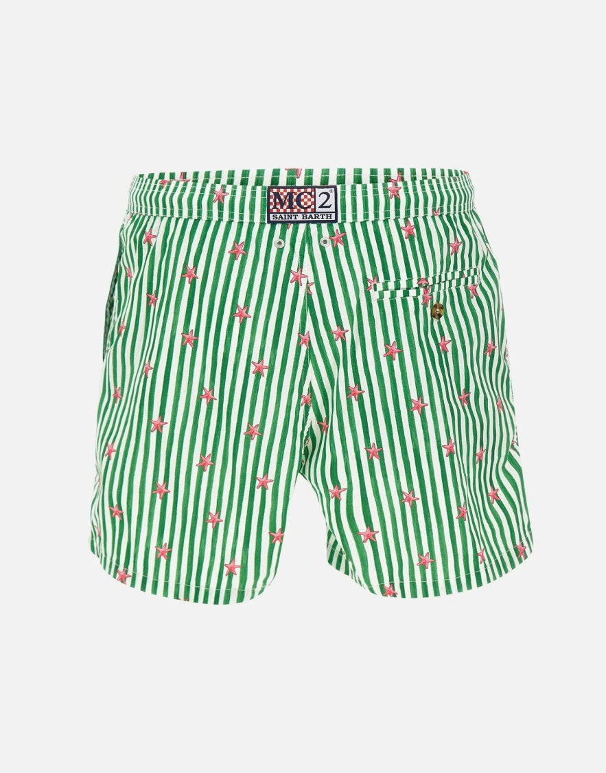 Mc2 Saint Barth Green Lighting Micro Stretch Swim Shorts
