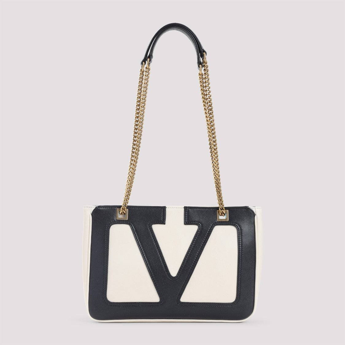 Valentino Garavani White Leather Viva Superstar Small Tote Bag