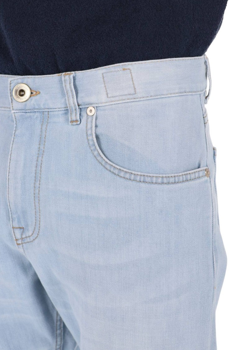Eleventy Slim Fit Stretch Denim Jeans With Five-Pocket Design
