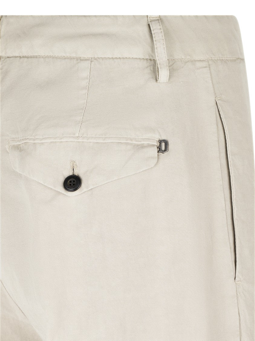 Dondup Tailored Neutrals Trousers With Classic Straight-Leg Cut
