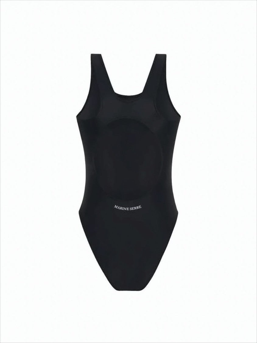 Marine Serre Sleek Sleeveless Top With Crescent Moon Graphic