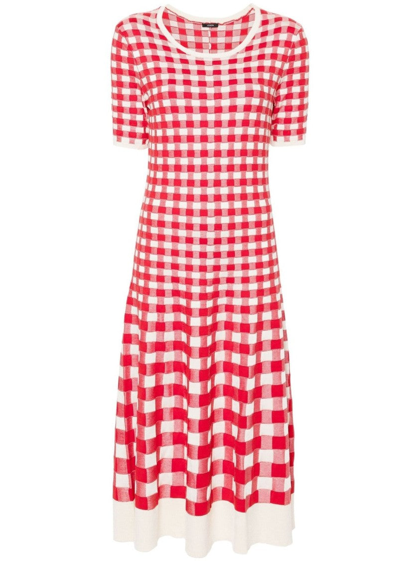 Joseph Maxi Dress With Textured Vichy Jacquard Pattern